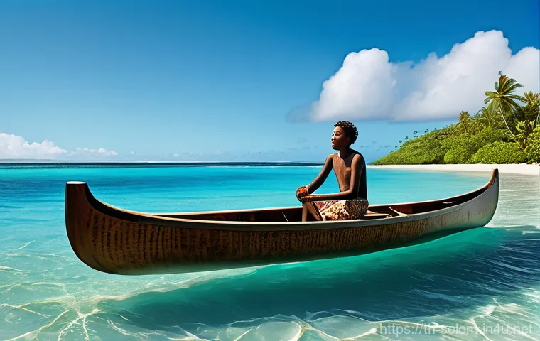 솔로몬 제도 전통 항해 기술 - **"Ancient Navigator's Wisdom Under the Stars"**: A wise, weathered Solomon Islander elder, dressed ...