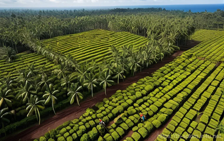 솔로몬 제도 농업 경제 - **Prompt: "A serene, vibrant landscape of the Solomon Islands. A local female farmer, wearing tradit...