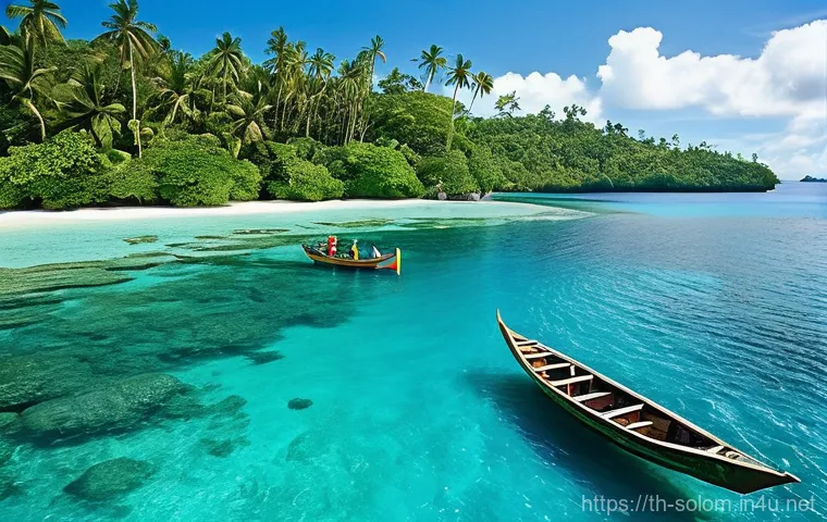 솔로몬 제도 로컬 교통 수단 - **Prompt 1: Local Longtail Boat Adventure in Crystal Clear Waters**
    "A picturesque scene from th...
