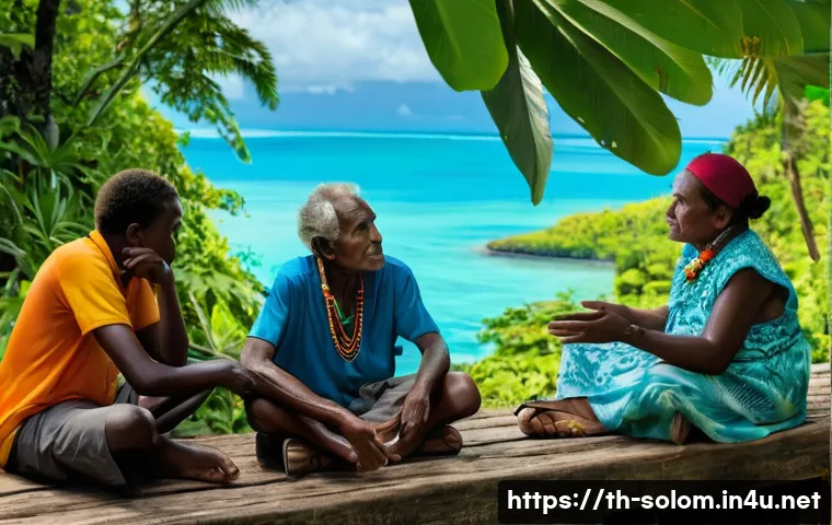 솔로몬 제도 2021년 폭동 - **Prompt:** A serene, sun-drenched coastal village in Malaita, Solomon Islands. In the foreground, a...