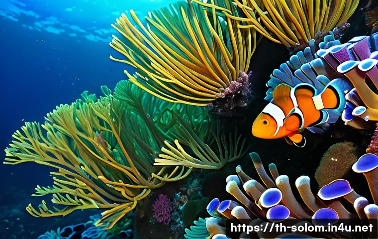 솔로몬 제도 해양 생태계 - **Prompt:** "A vibrant and pristine underwater kingdom in the Solomon Islands. The scene features ex...